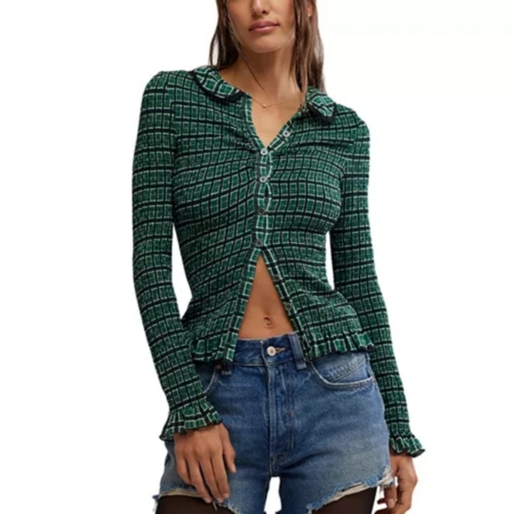 NWT Free People Cought a Feeling Cardi Shirt